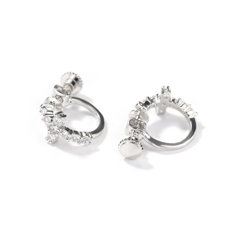 Black Spiral Buckle Cross Earrings