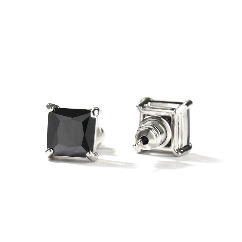 Classic copper zircon stud earrings