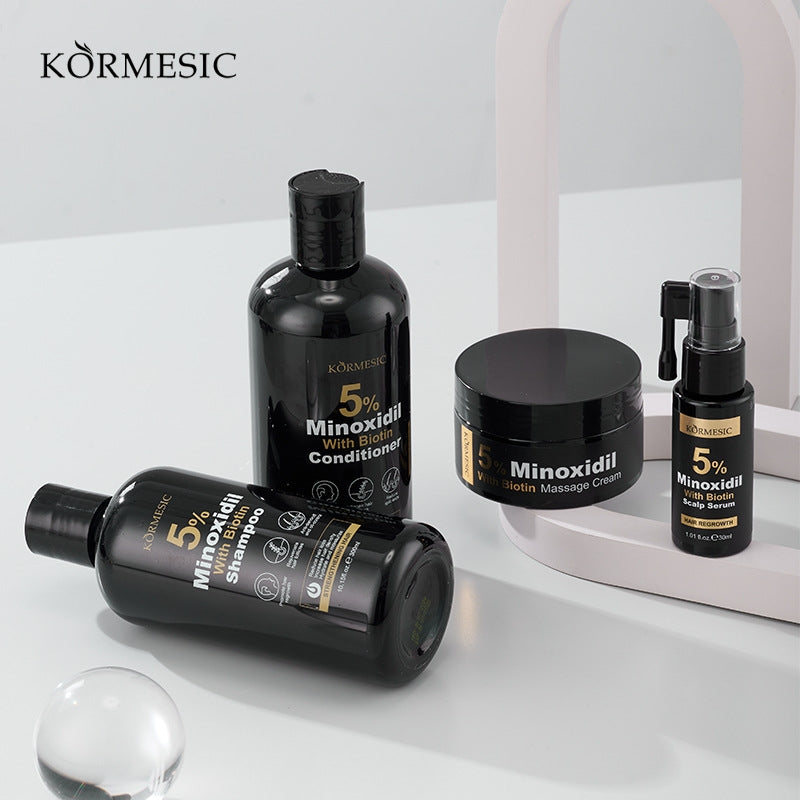 KORMESIC™ 5% Minoxidil Shampoo Conditioner 300ml 5% Minoxidil Scalp Massage Cream 100g 5% Minoxidil Scalp Essence Water 30ml Set
