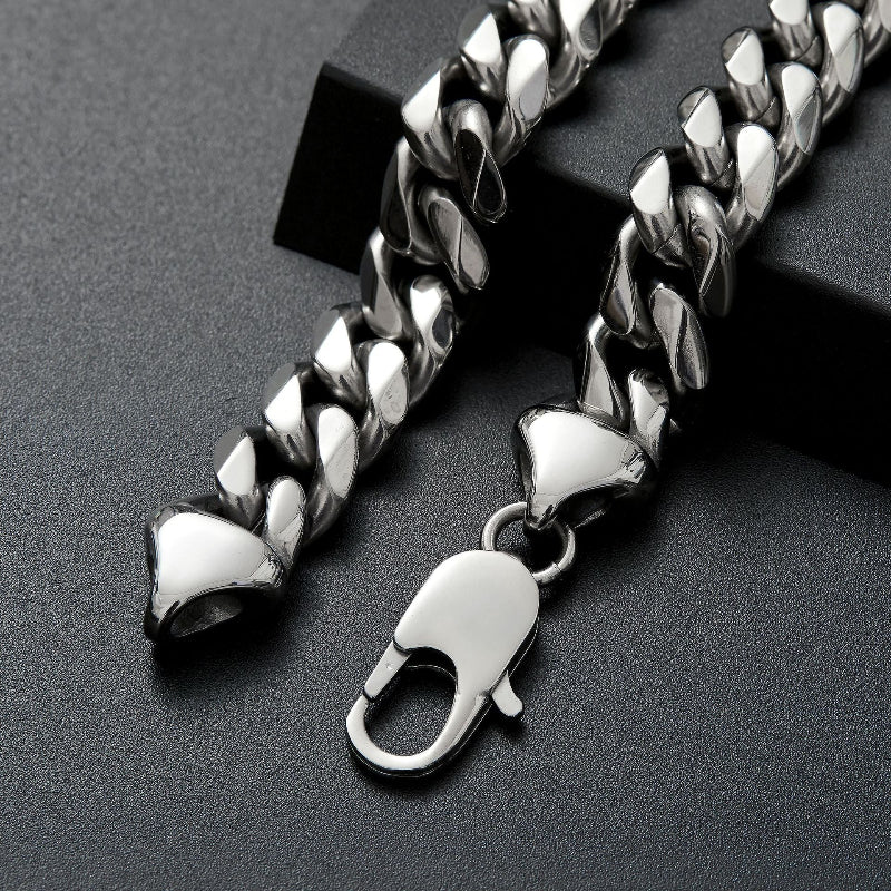 6/8/10/12mm wide men's titanium steel necklace stainless steel Cuban chain