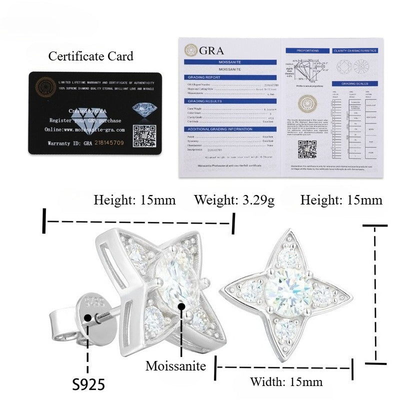 ICERIME S925 silver moissanite stud earrings