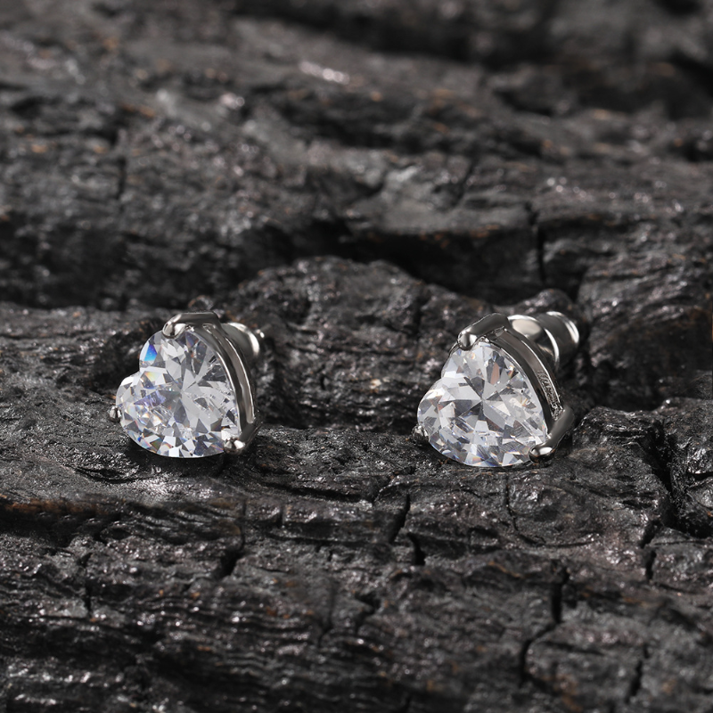 Classic copper zircon stud earrings