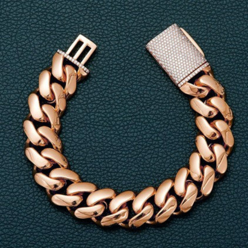 8mm-22mmRose gold zircon Cuban chain