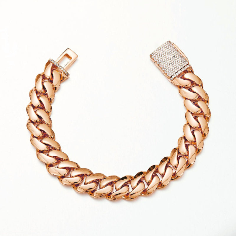 8mm-22mmRose gold zircon Cuban chain