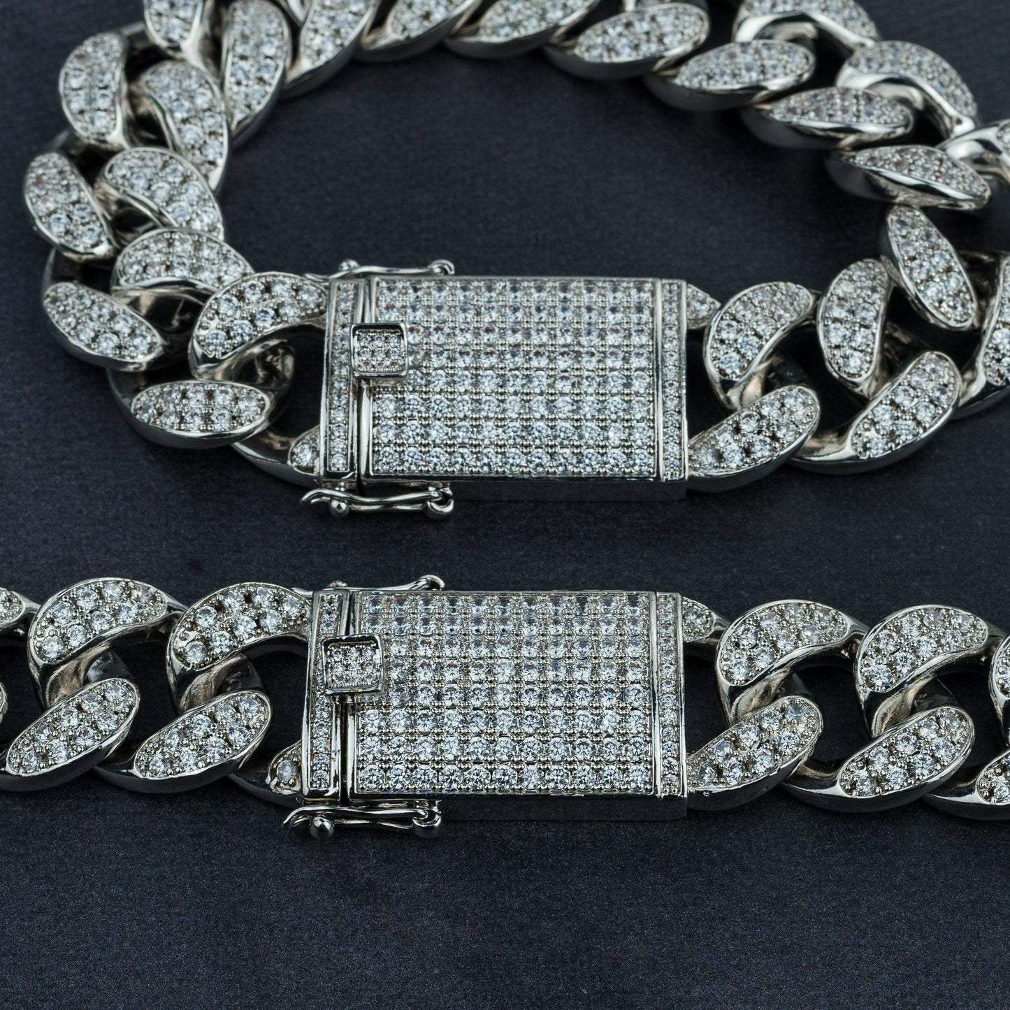 ICERIME Premium 20mm Cuban Chain, Cuban Bracelet & Watch Bundle
