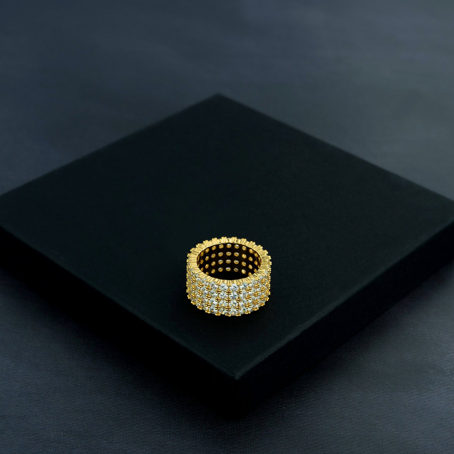 5 Row Solitaire Ring