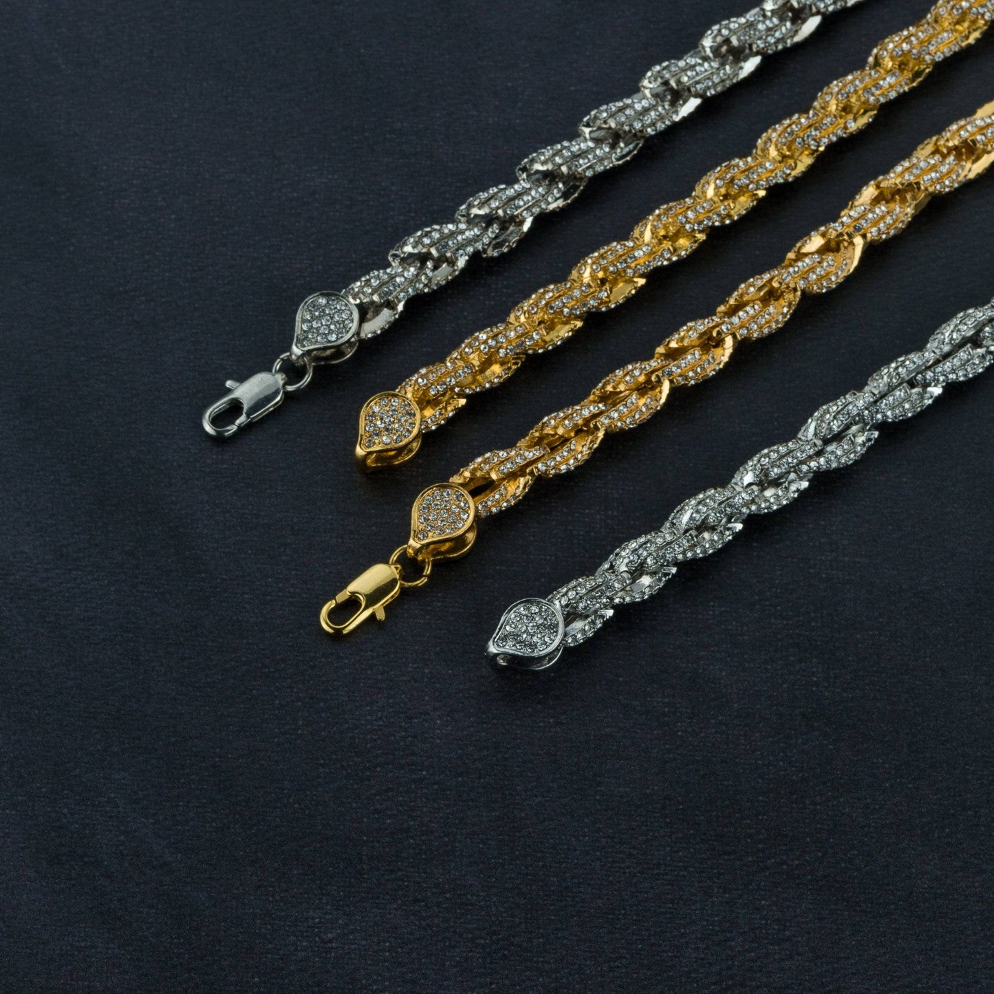 ICERIME 9mm Iced Rope Bracelet & Chain Bundle