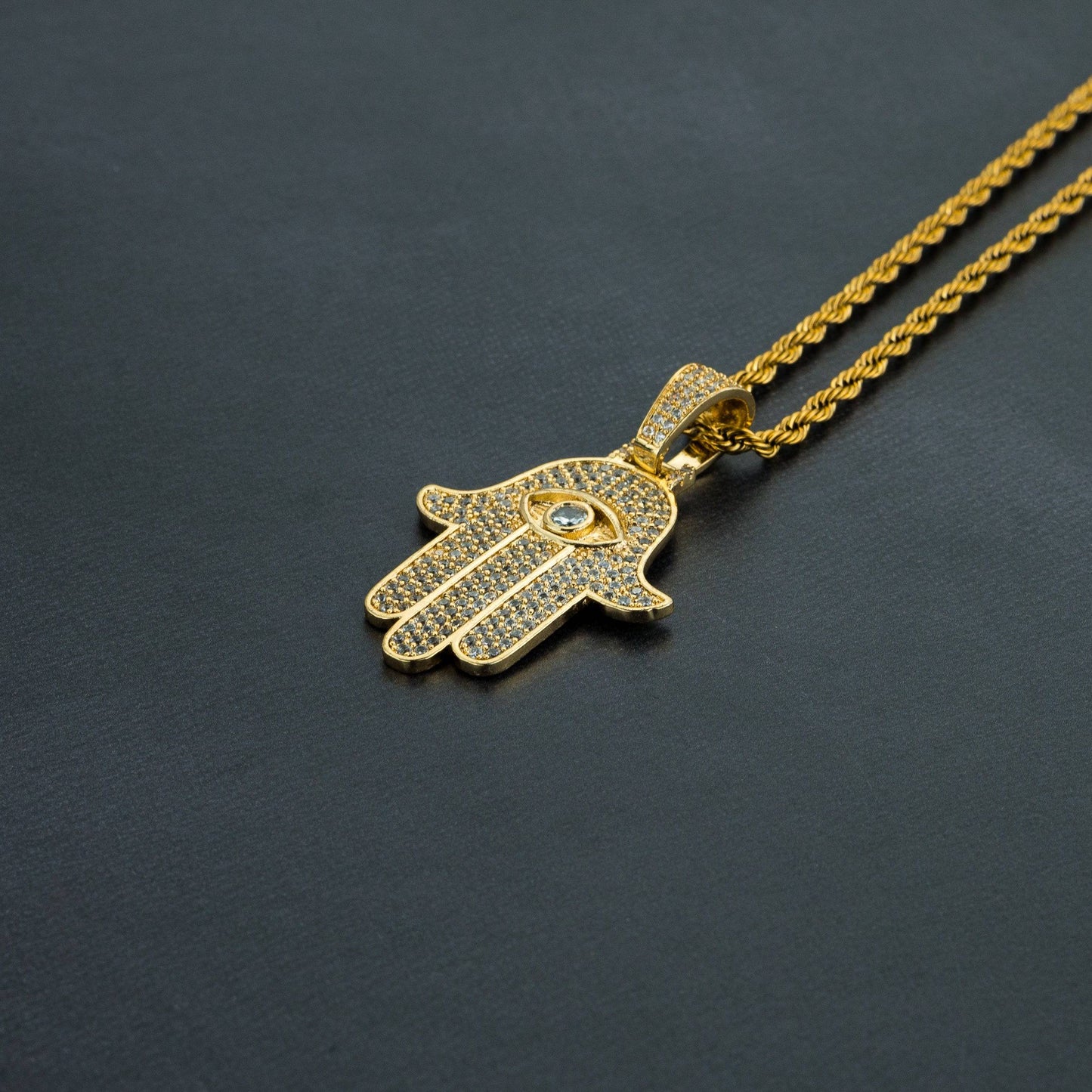 Iced Hamsa Pendant