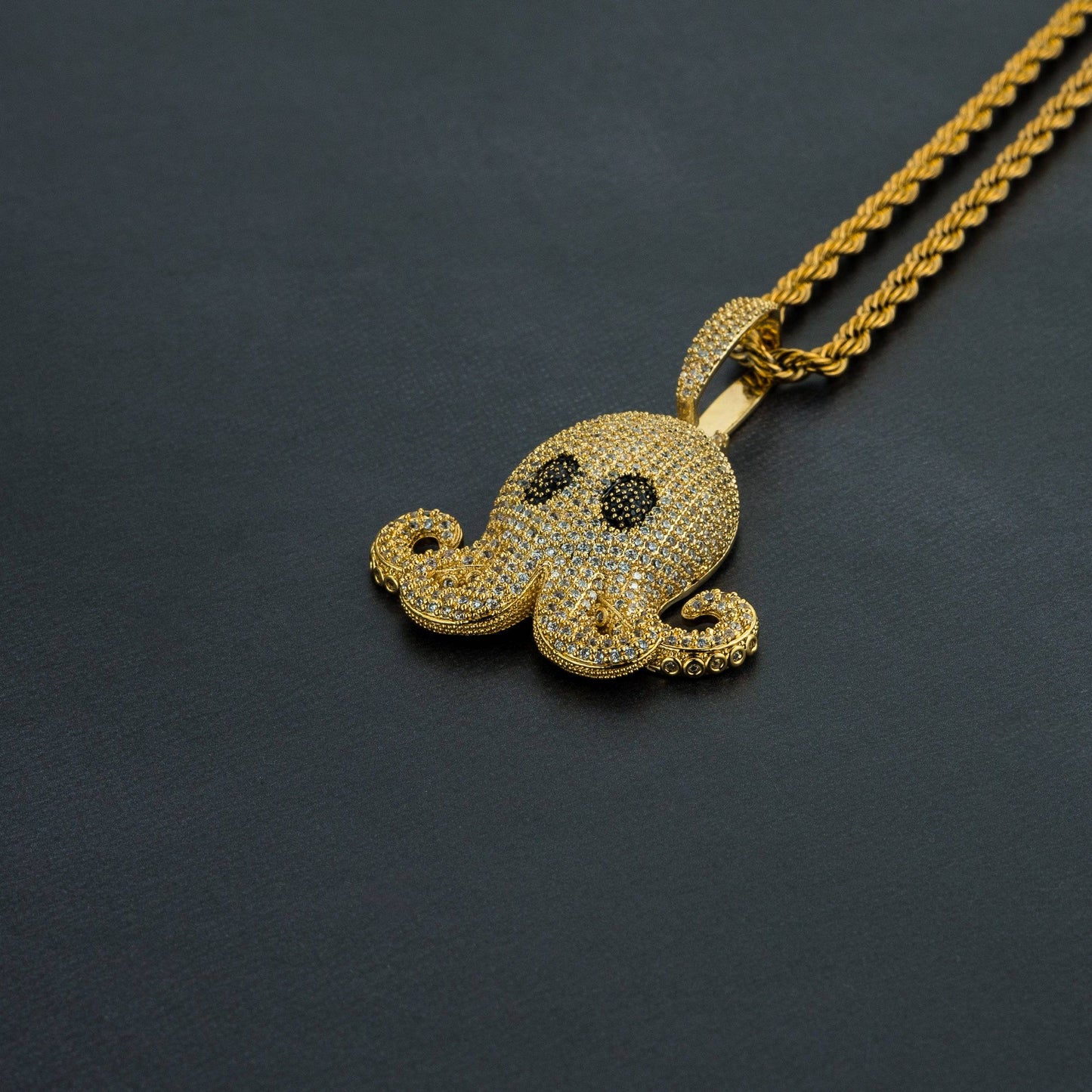 Iced Octopus Pendant w/ a Free Rope Chain