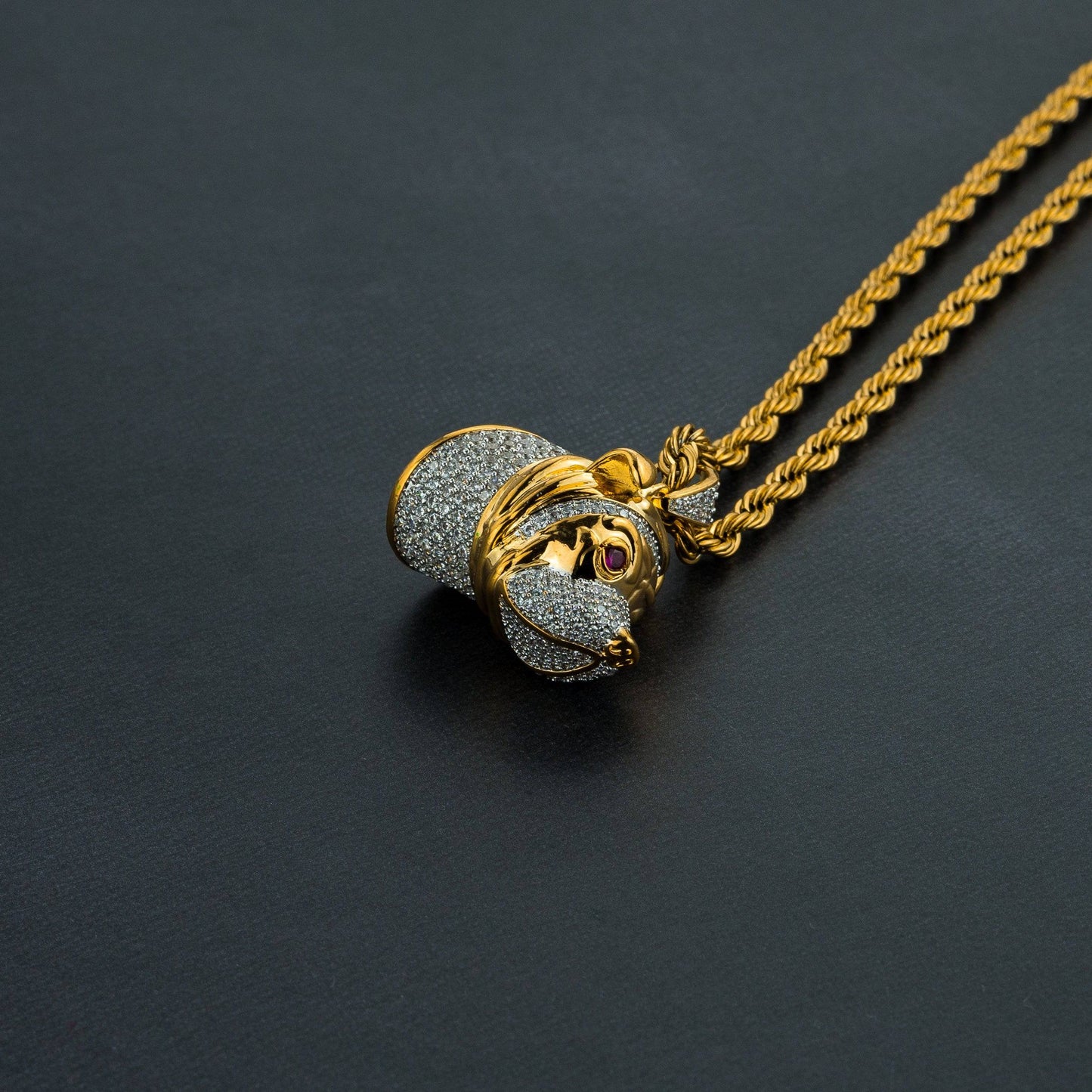 Gold Plated Pit Bull Pendant