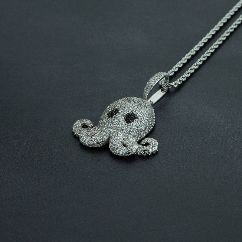 Iced Octopus Pendant w/ a Free Rope Chain