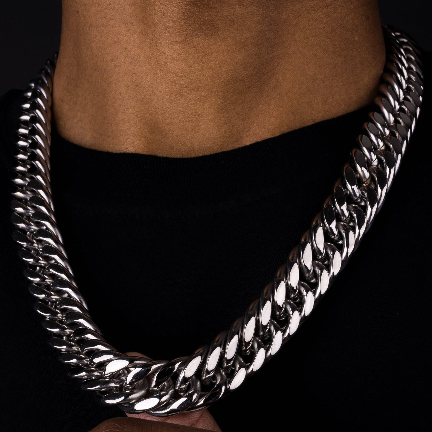 X Adjustable White Gold 22mm Cuban Chain