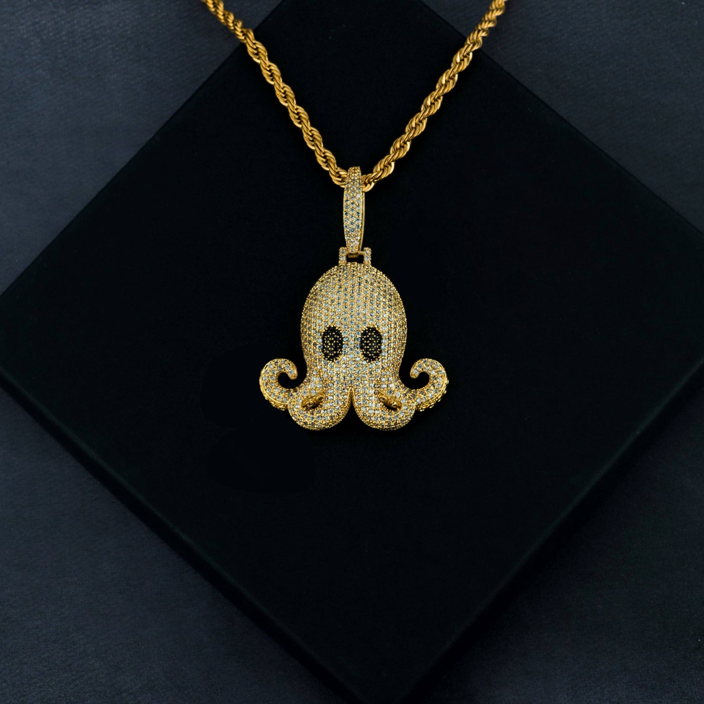Iced Octopus Pendant w/ a Free Rope Chain