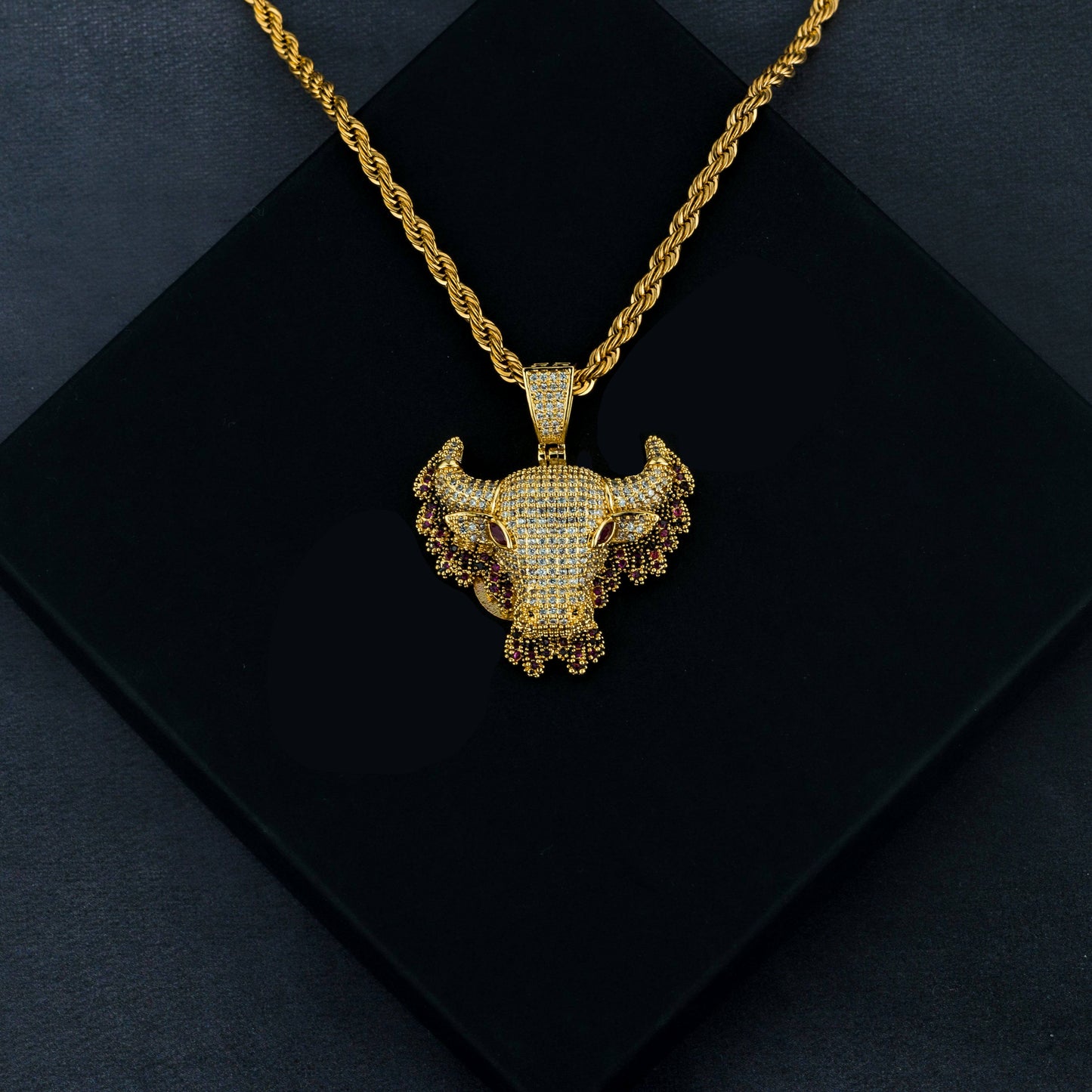 Iced Dripping Cow Pendant