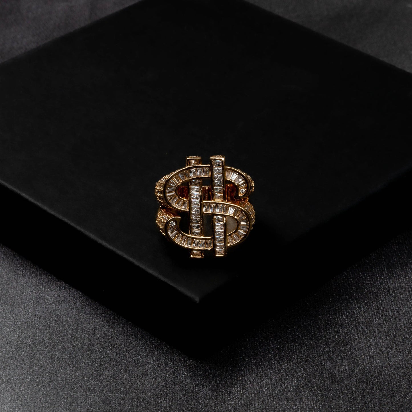 Iced Dollar Sign Ring