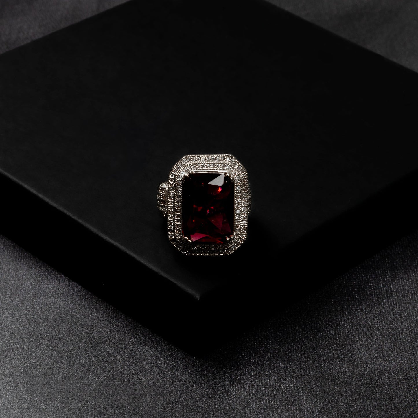 Iced Out Ruby Ring