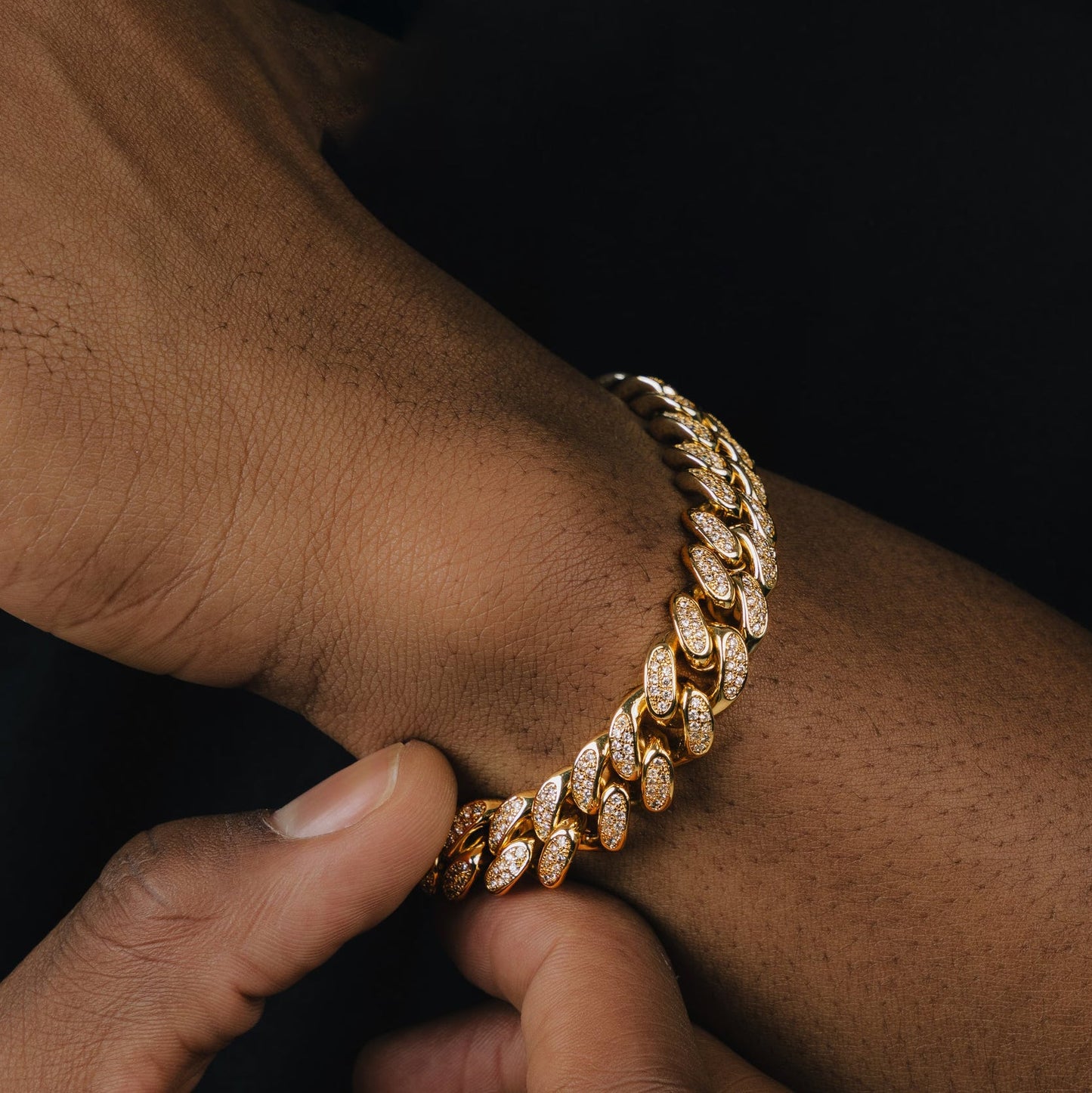 ICERIME 12mm Box Clasp Cuban Bracelet