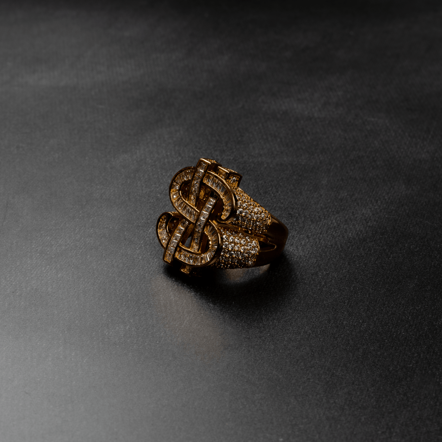 Iced Dollar Sign Ring