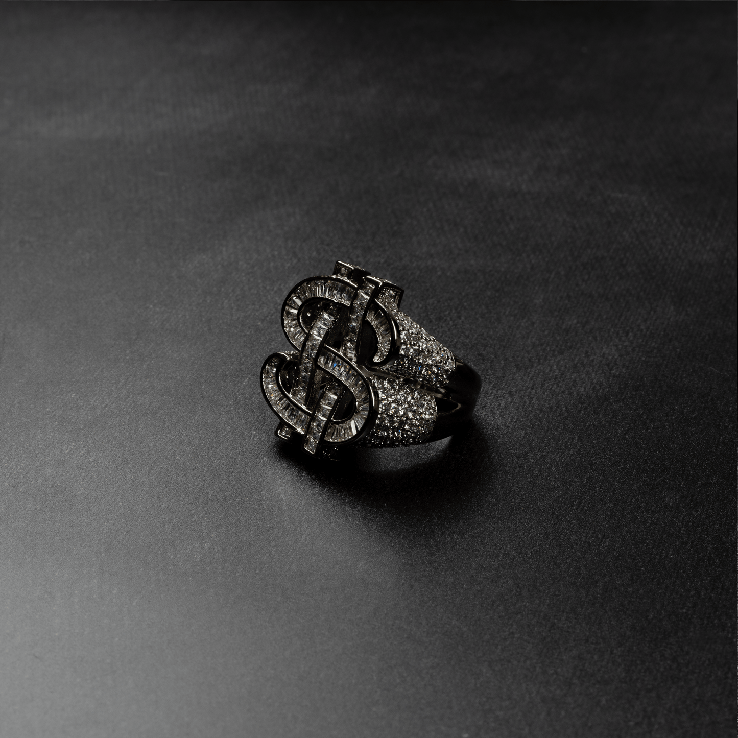 Iced Dollar Sign Ring