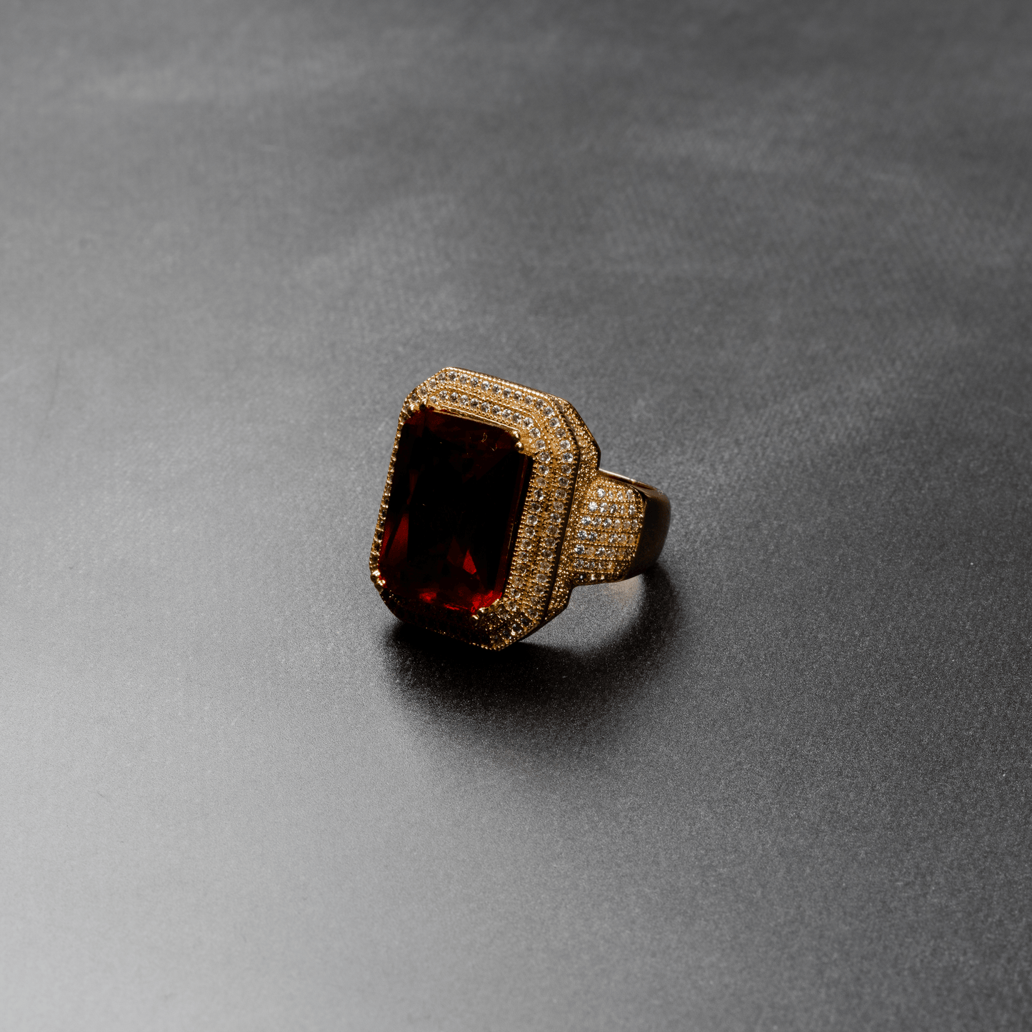 Iced Out Ruby Ring