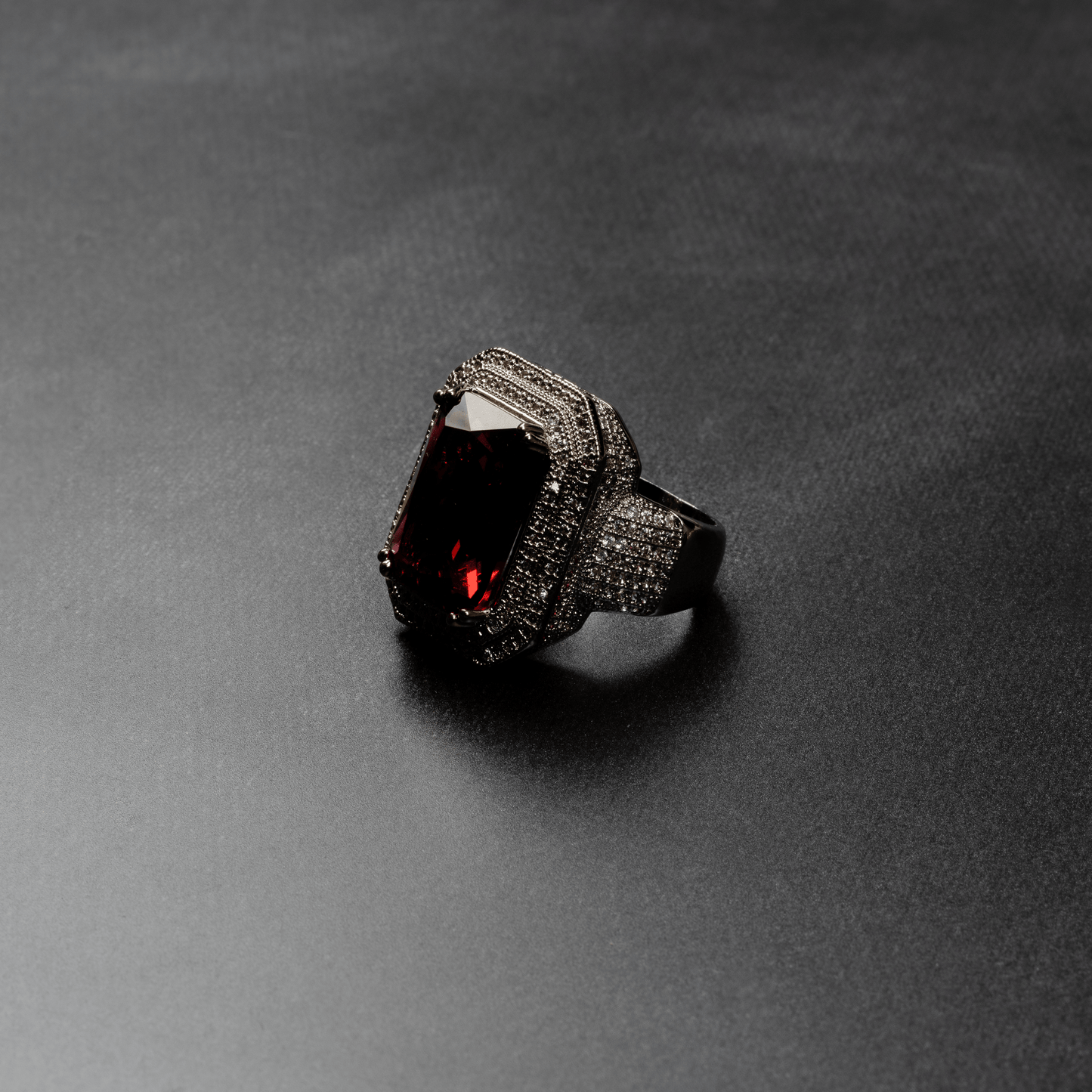 Iced Out Ruby Ring