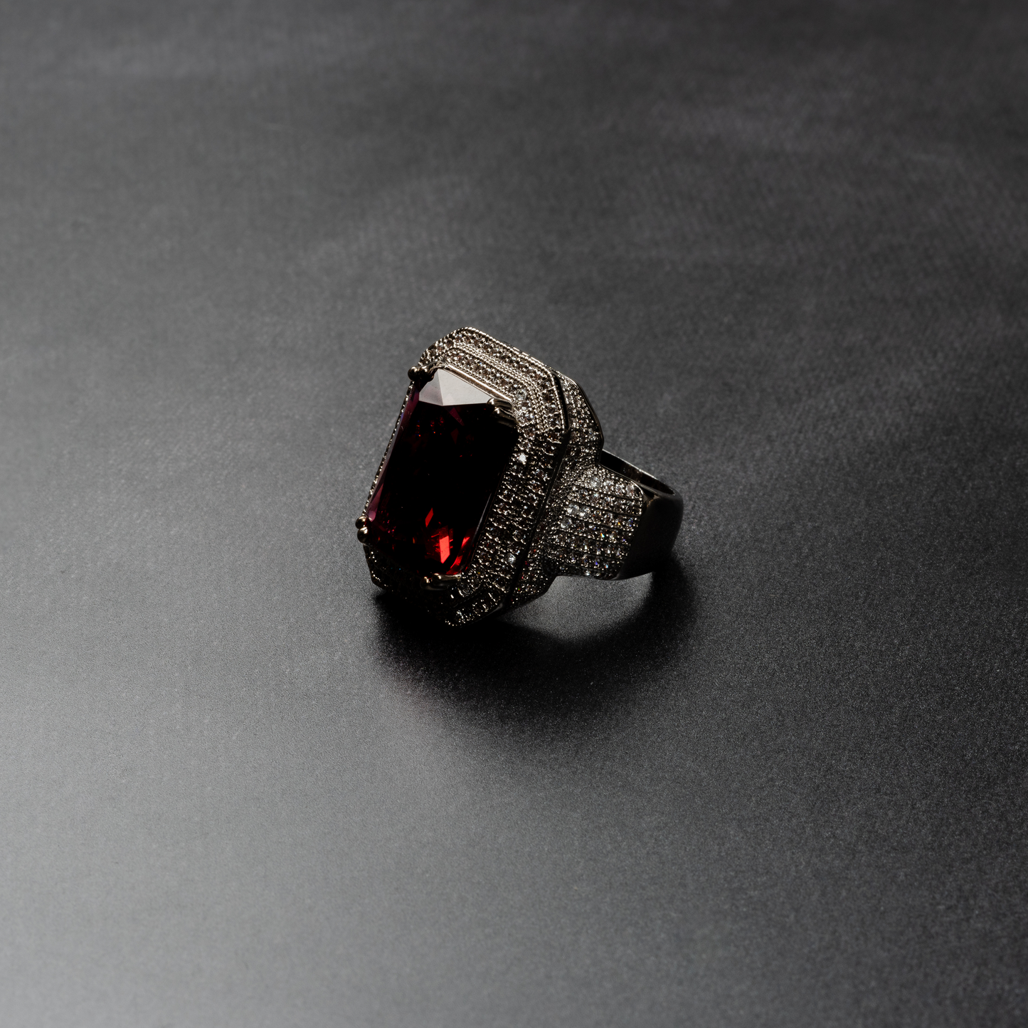 Iced Out Ruby Ring