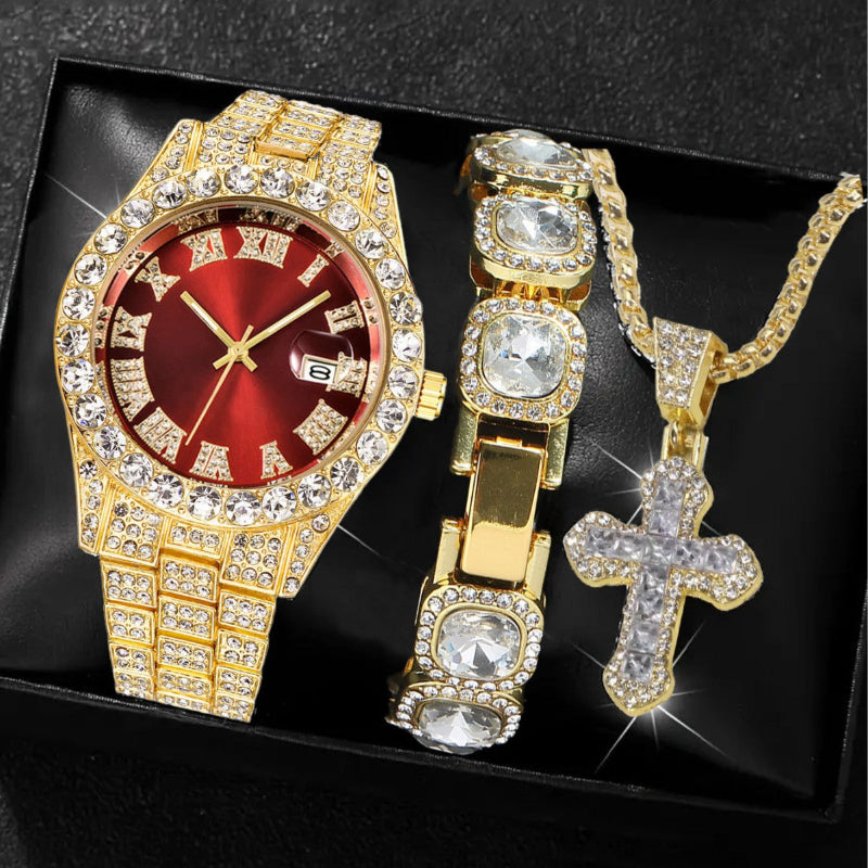 Cuban Cross Bracelet Diamond Set