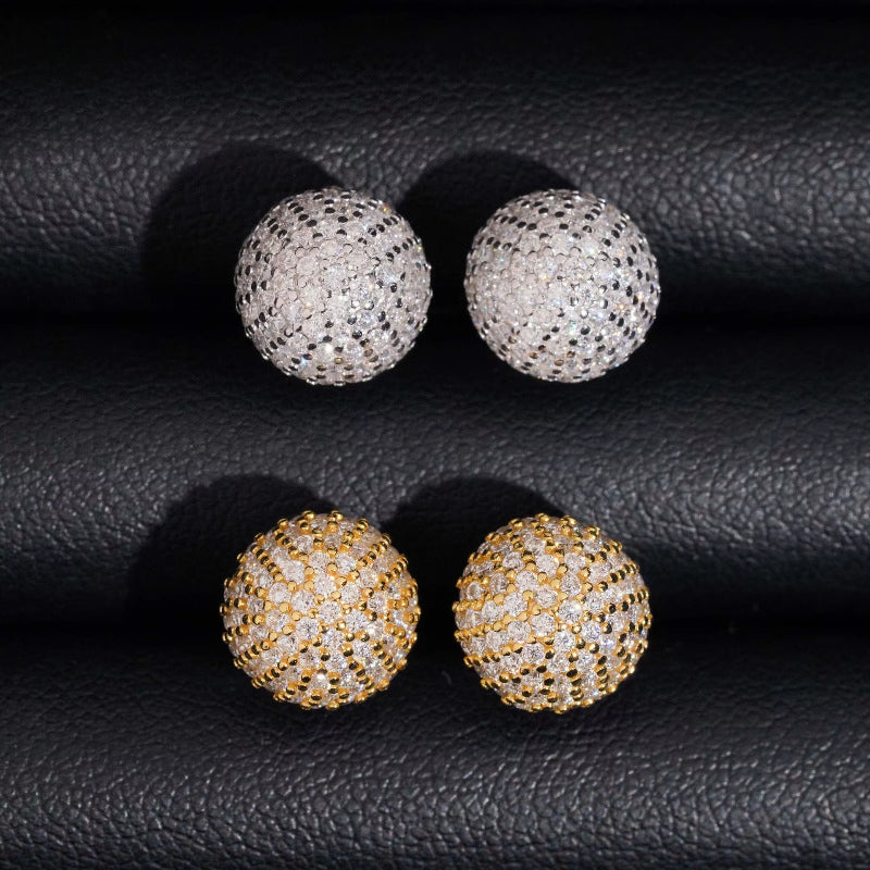 10mm hip-hop ball head earrings