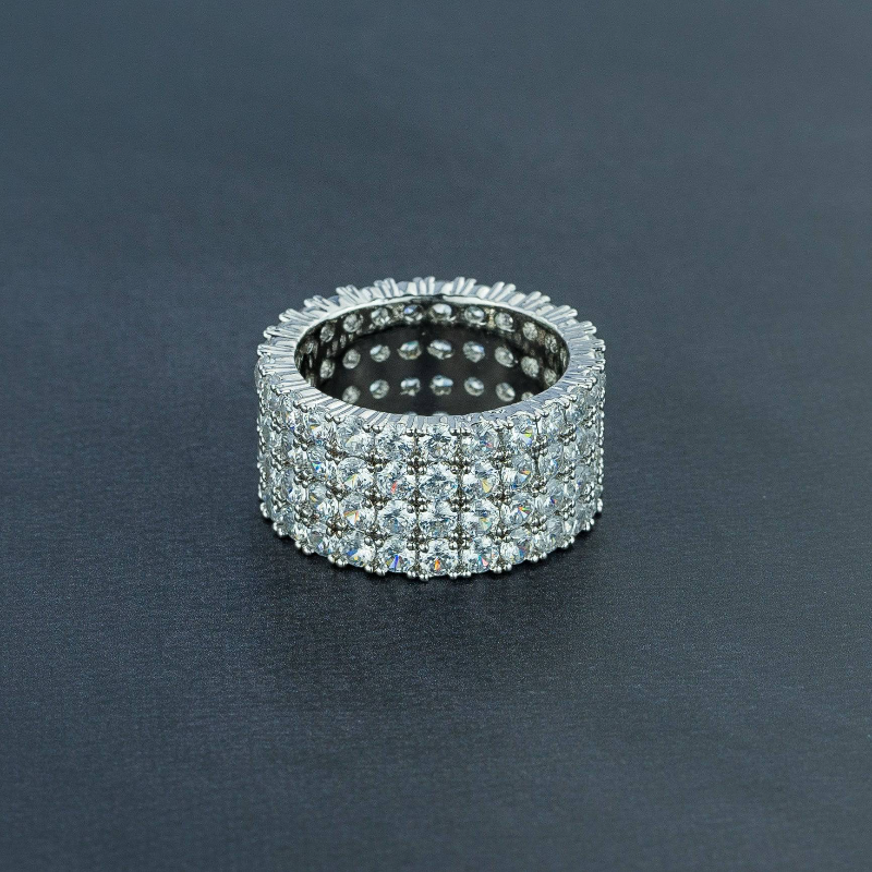 ICERIME Four Row Solitaire Ring