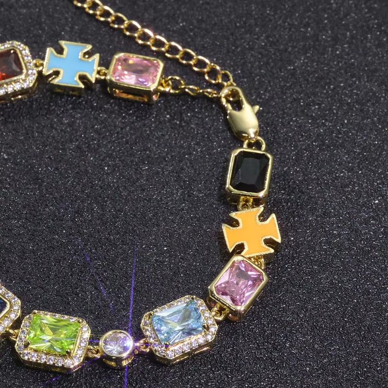 Multicolor Cubic Zirconia Tennis Necklace
