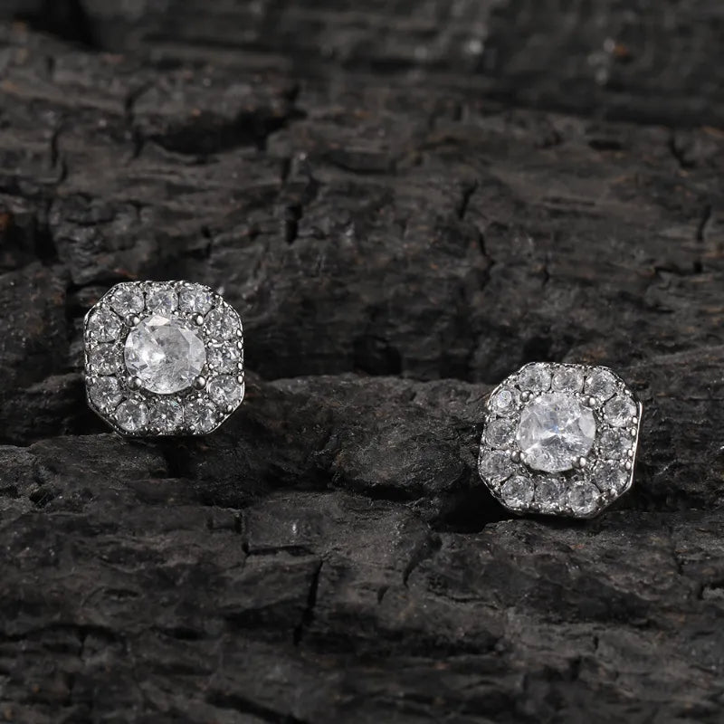 ICERIME Zircon Snowflake Cross Strong Magnetic Earrings