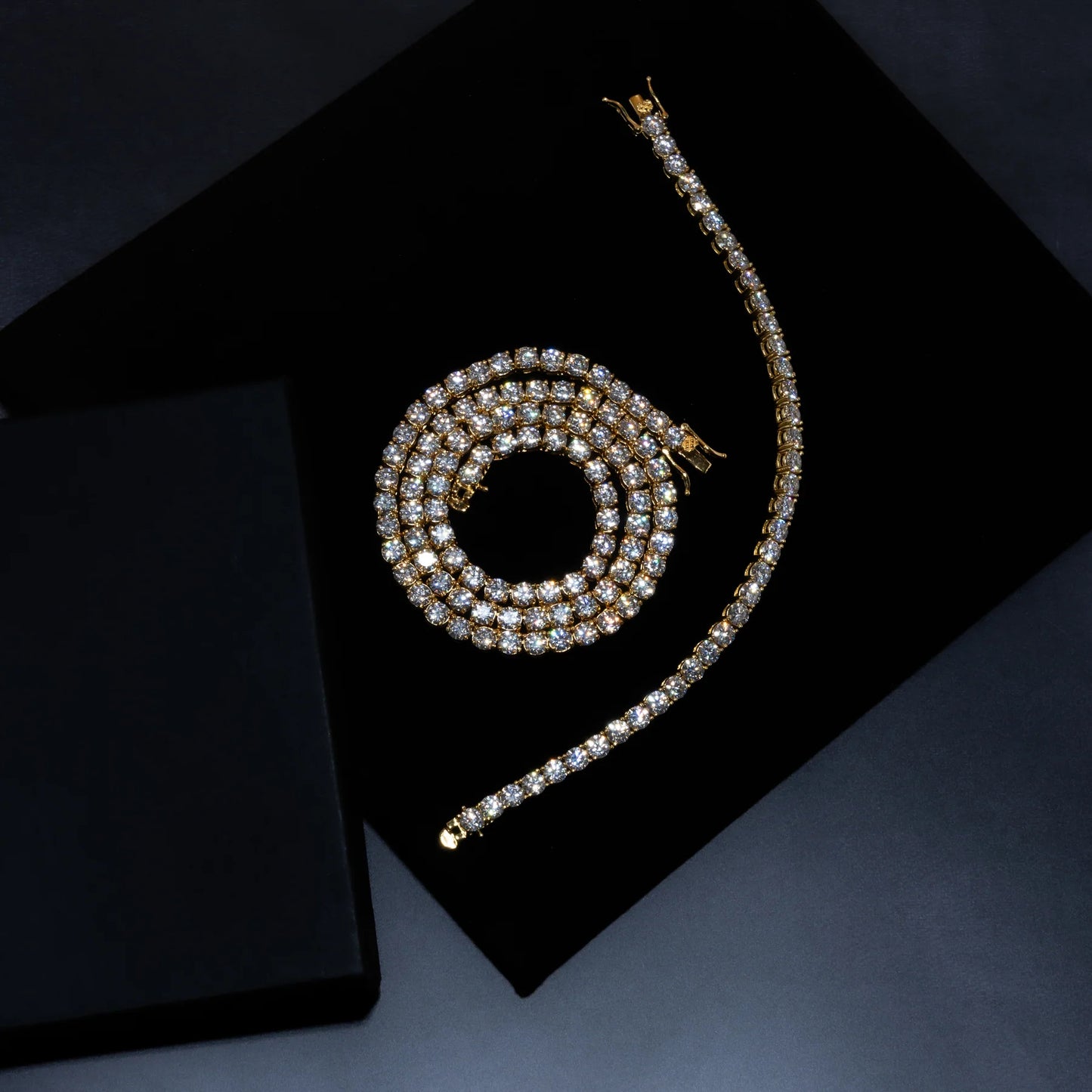 5mm Tennis Chain & 5mm Tennis Bracelet Bundle (Gold/White Gold)