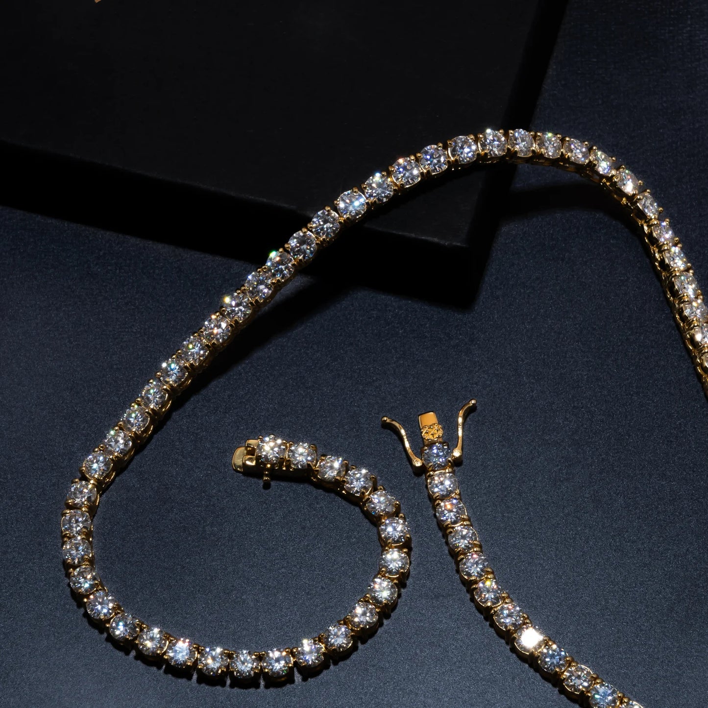 5mm Tennis Chain & 5mm Tennis Bracelet Bundle (Gold/White Gold)