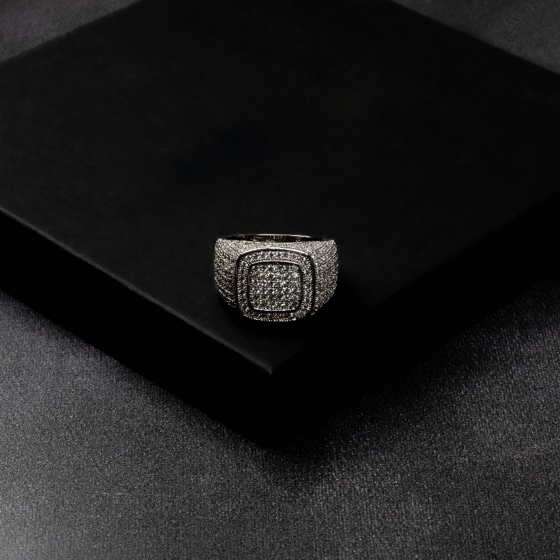 Iced Double Square Ring