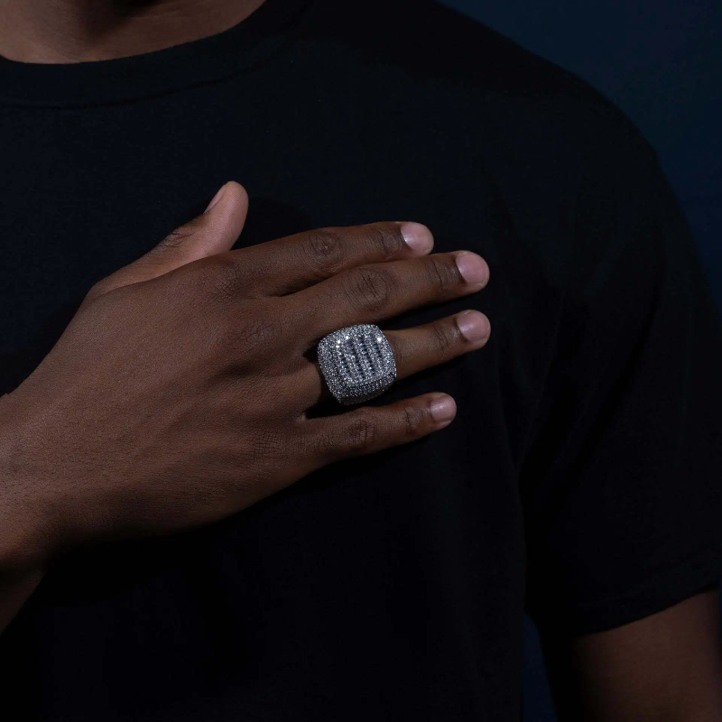 Fully Iced Baguette Ring