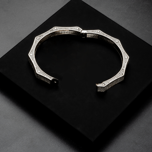 ICERIME 8mm Polygon Bangle Bracelet
