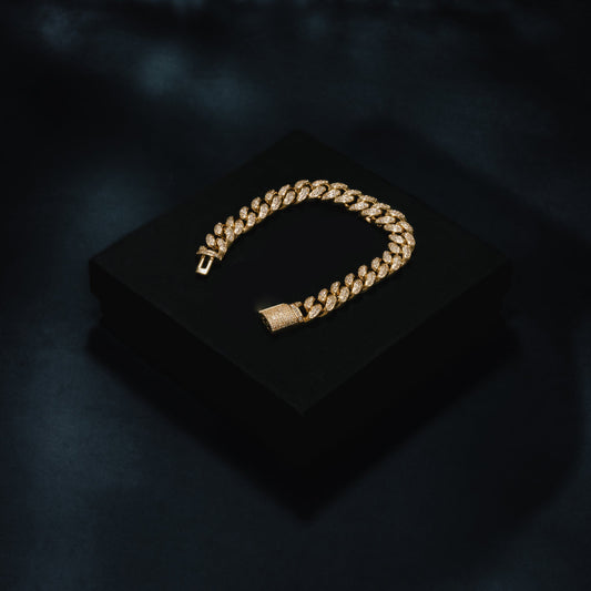 ICERIME 12mm Box Clasp Cuban Bracelet