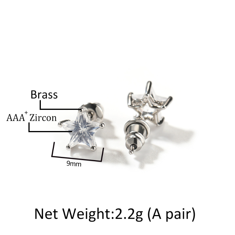 Classic copper zircon stud earrings