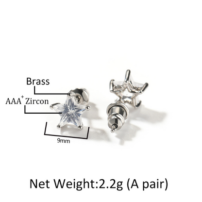 Classic copper zircon stud earrings