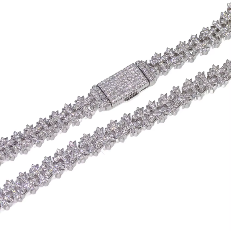 8.5mm Cold Diamond Cross Necklace