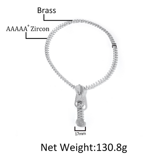 ICERIME 7mm geometric zipper necklace