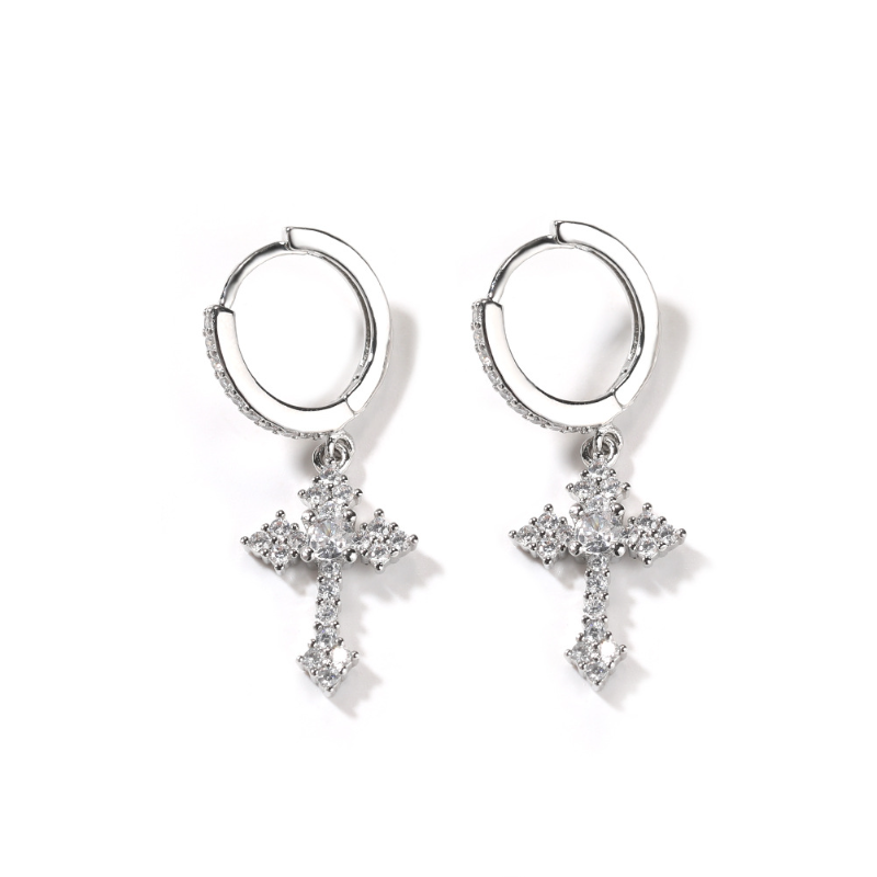 Mini cross earrings