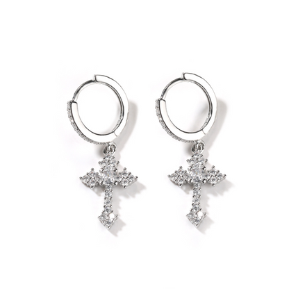 Mini cross earrings
