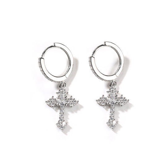 ICERIME Mini cross earrings
