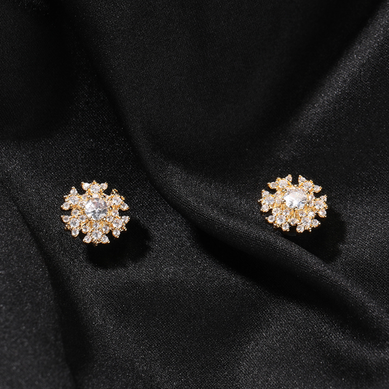 Zircon Snowflake Cross Strong Magnetic Earrings