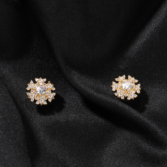 Zircon Snowflake Cross Strong Magnetic Earrings