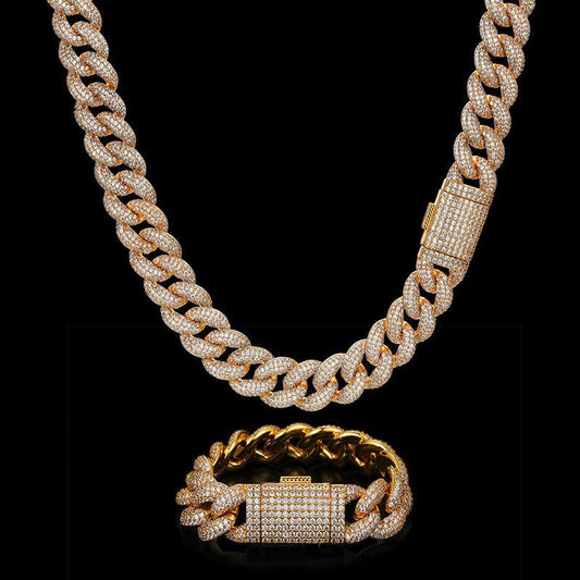 20mm 4-row Miami Heavy Cuban Chain Full Zircon