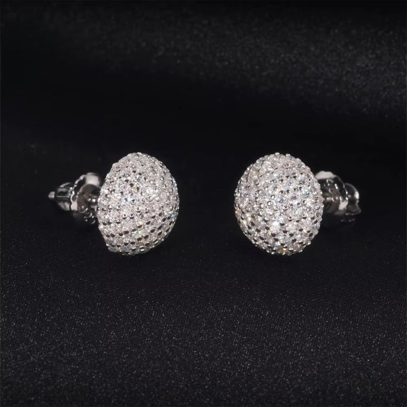 10mm hip-hop ball head earrings