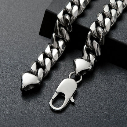 6/8/10/12mm wide men's titanium steel necklace stainless steel Cuban chain