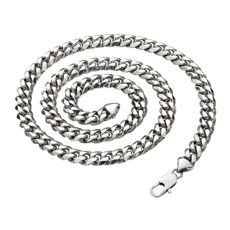 6/8/10/12mm wide men's titanium steel necklace stainless steel Cuban chain